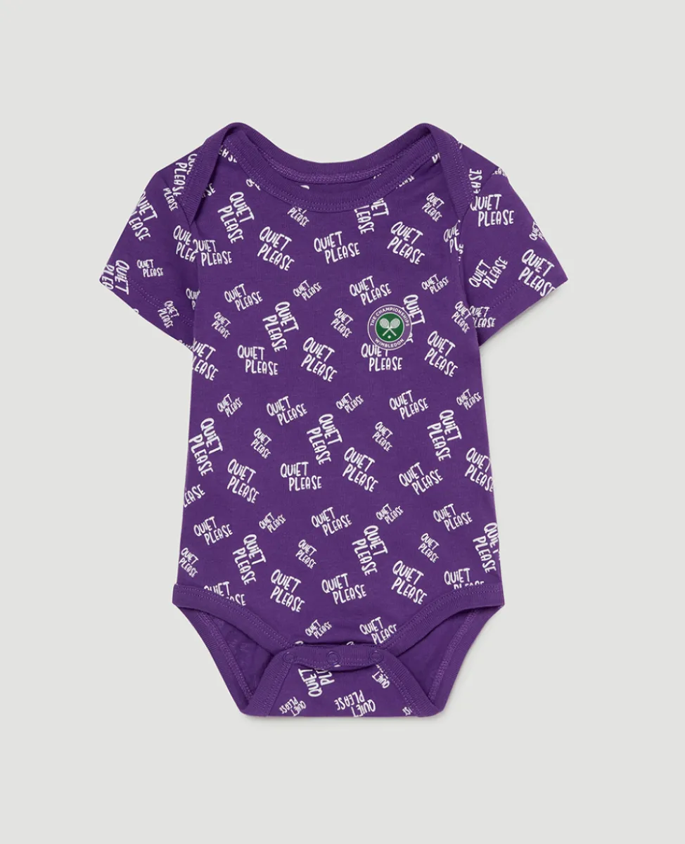 Wimbledon Baby Grows-Babygrow Quiet Please - Purple