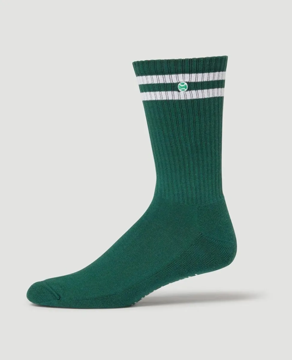 Wimbledon Accessories-Crew Socks - Green & White