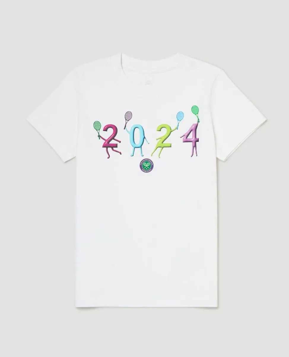 Wimbledon Tops & T-Shirts-Kids 2024 Dated T-Shirt - White
