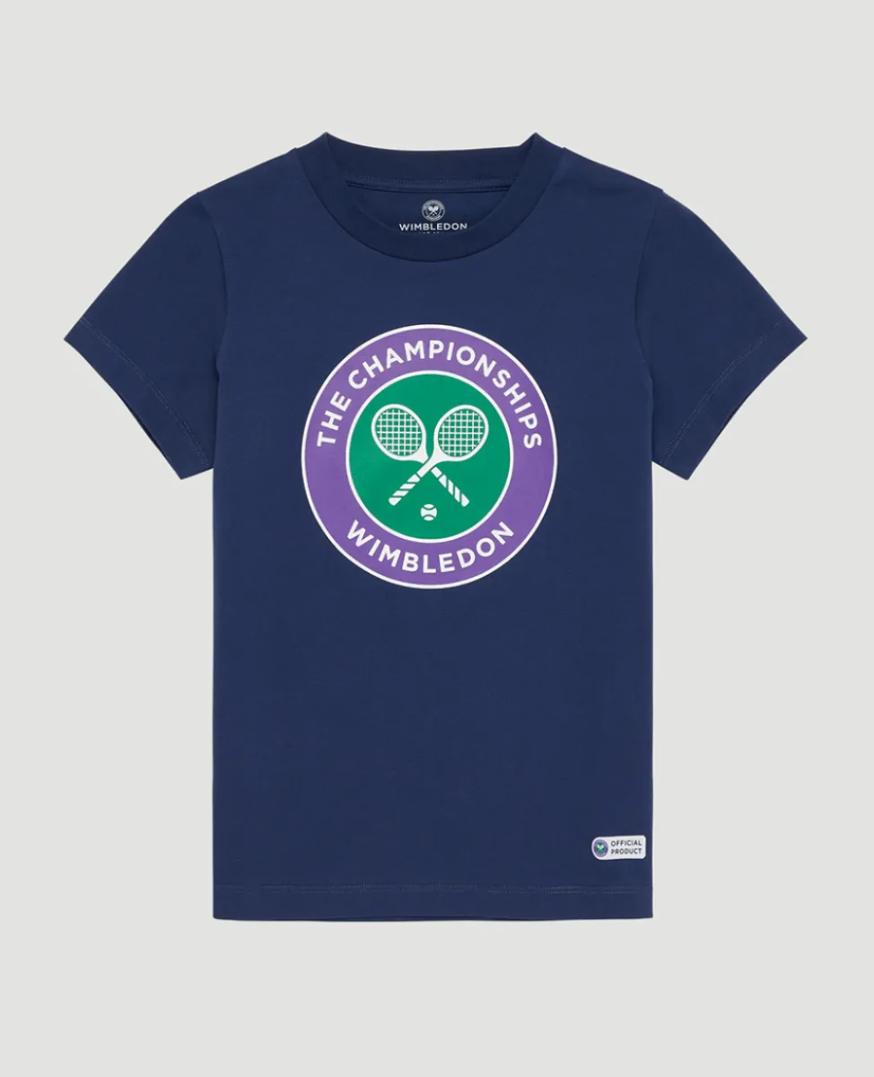 Wimbledon Tops & T-Shirts-Kids Championships Logo T-Shirt - Navy