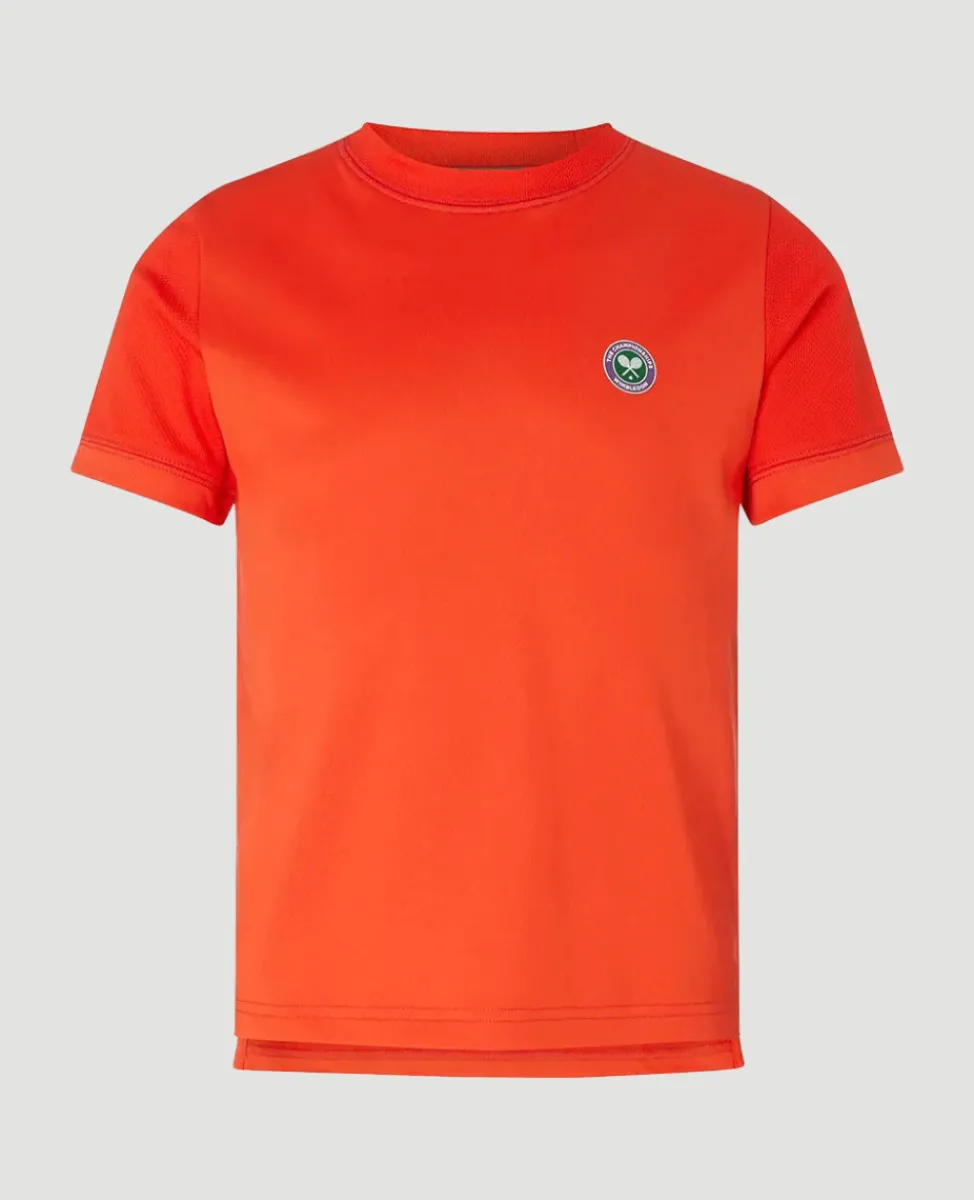 Wimbledon Tops & T-Shirts-Kids Performance Crew Neck T-Shirt - Orange