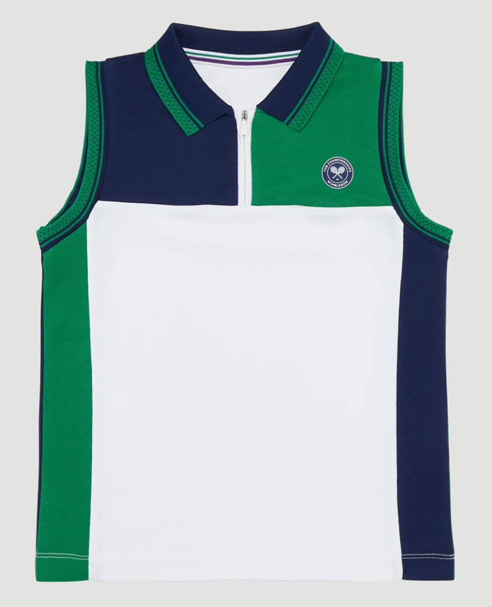 Wimbledon Tops & T-Shirts-Kids Sleeveless Polo Multi