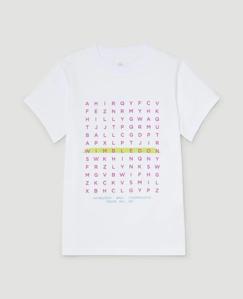 Wimbledon Tops & T-Shirts-Kids Wordsearch T-Shirt - White