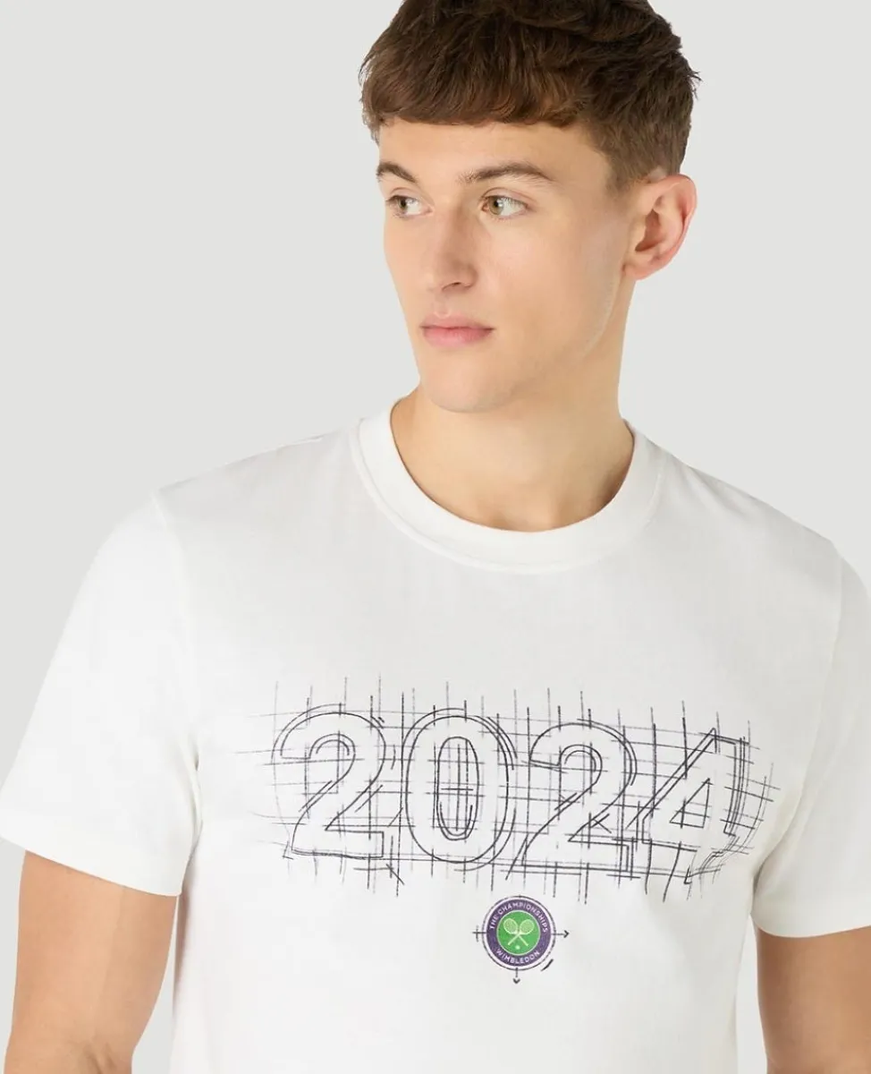 Wimbledon T-Shirts-Mens 2024 Dated T-Shirt - White