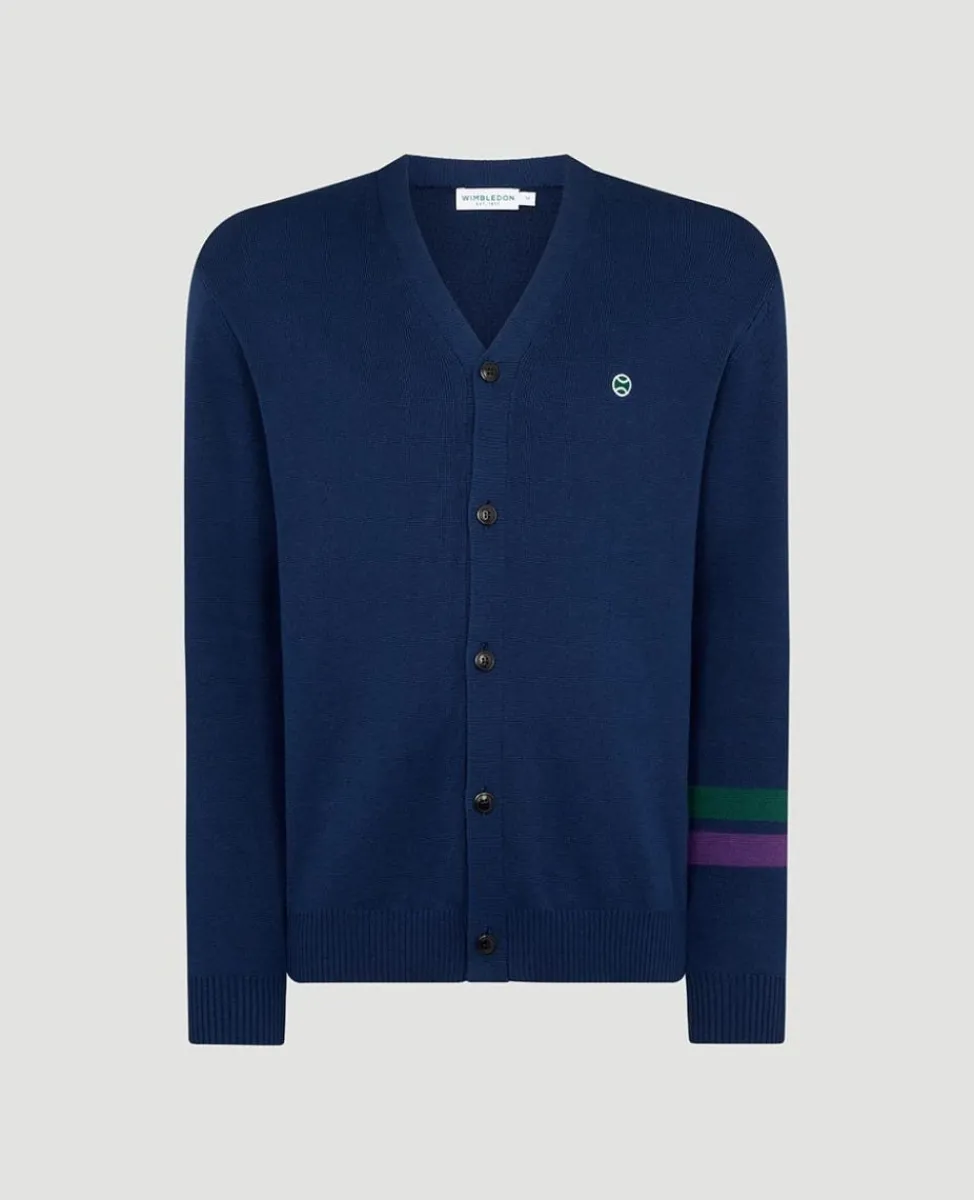 Wimbledon Knitwear-Mens Cardigan - Navy