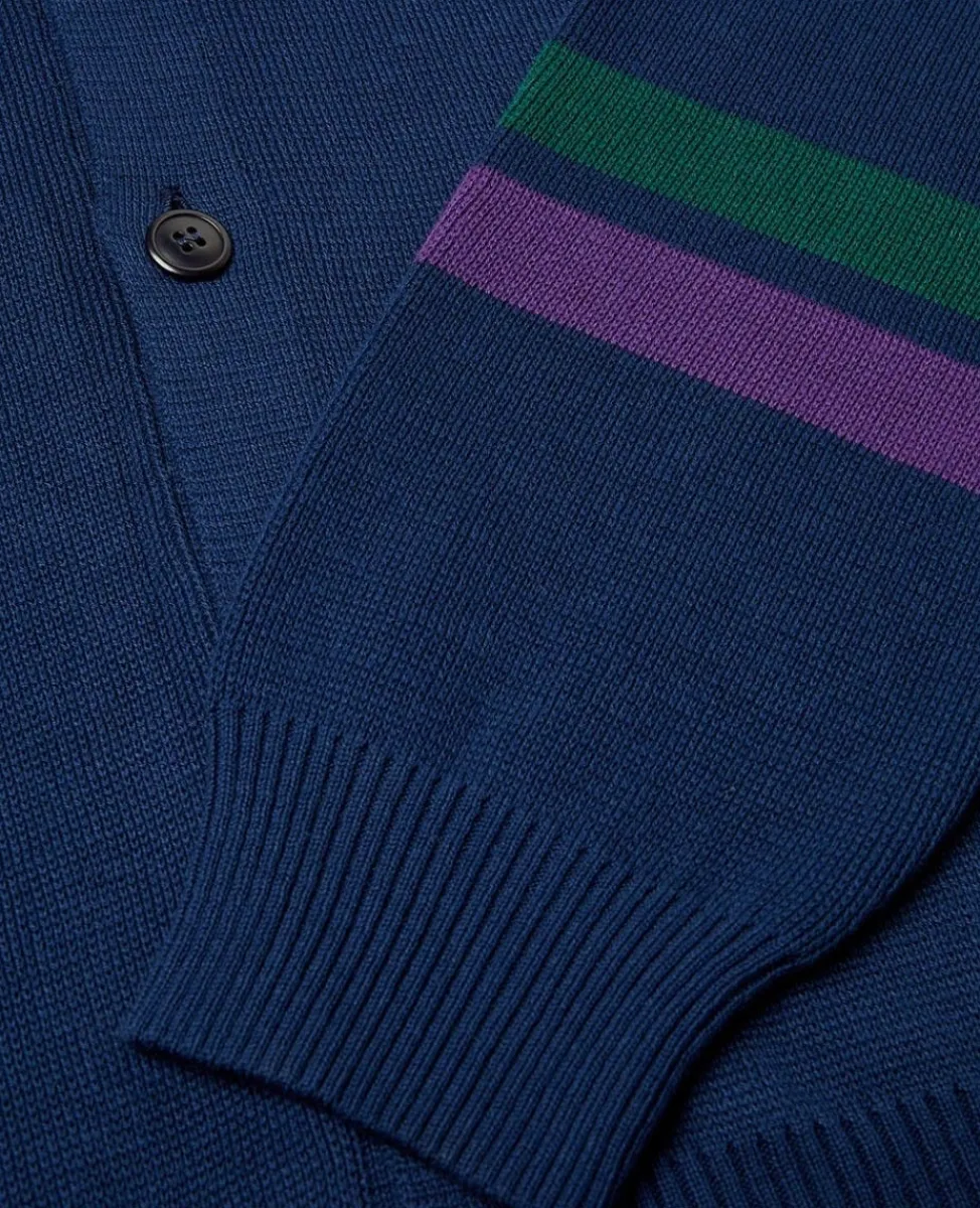 Wimbledon Knitwear-Mens Cardigan - Navy