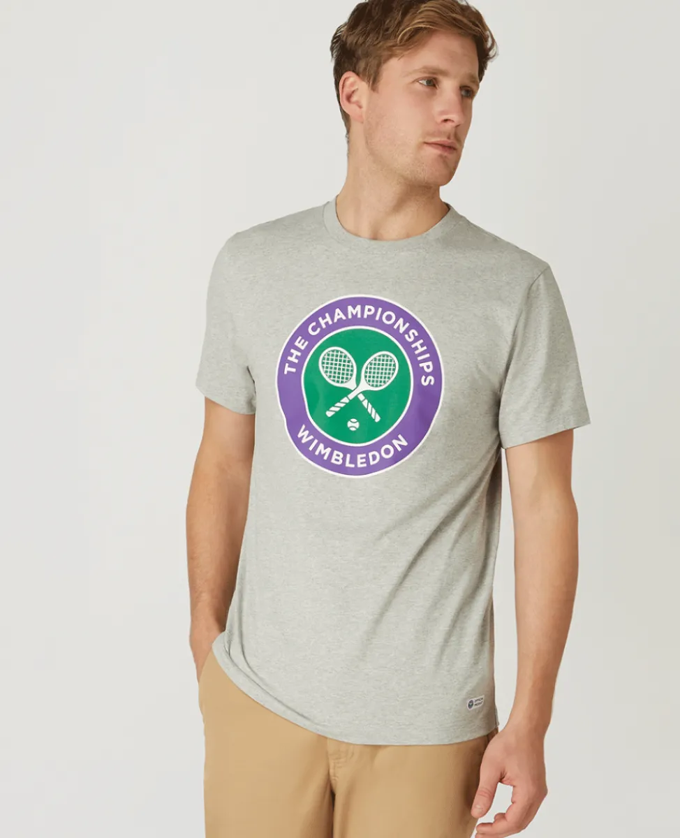 Wimbledon T-Shirts-Mens Championships Logo T-Shirt - Grey