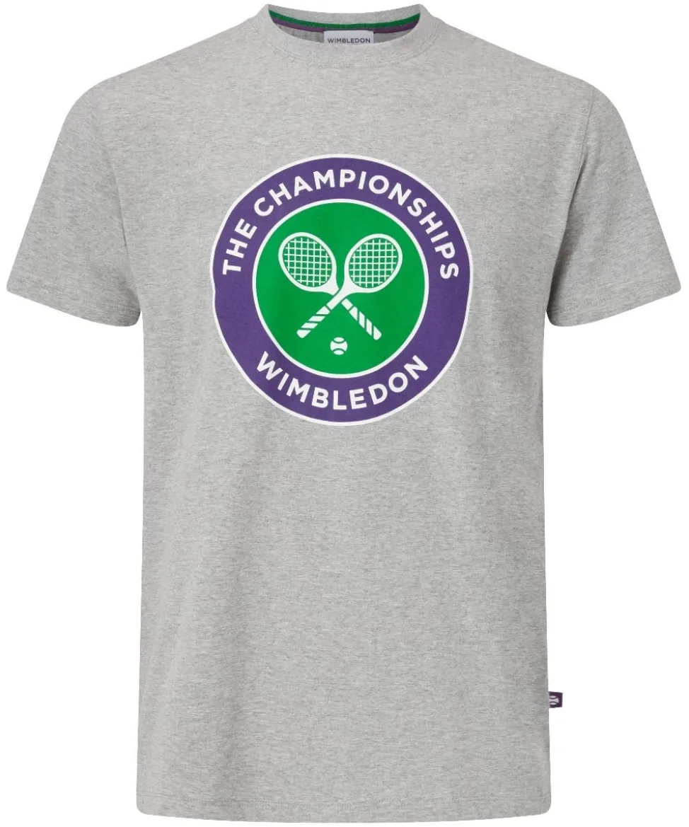 Wimbledon T-Shirts-Men's Championships Logo T-Shirt - Grey Marl