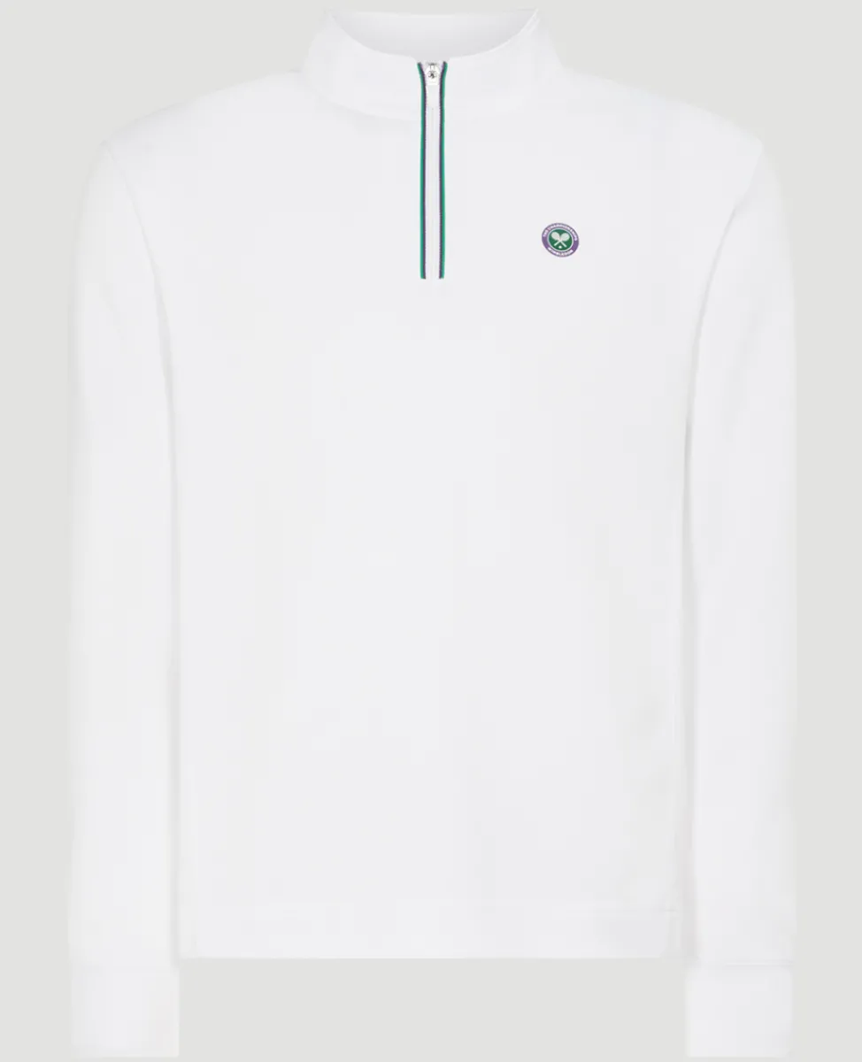 Wimbledon Sweatshirts & Hoodies | Sweatshirts & Hoodies-Mens Core Performance 1/4 Zip Training Top - White