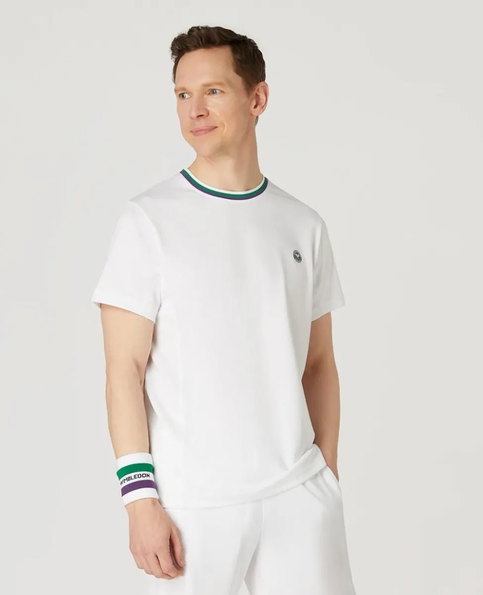 Wimbledon Tops & T-Shirts | T-Shirts-Mens Core Performance Tee - White