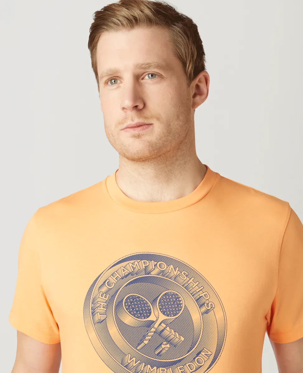 Wimbledon T-Shirts-Mens 3D Logo T-Shirt - Peach