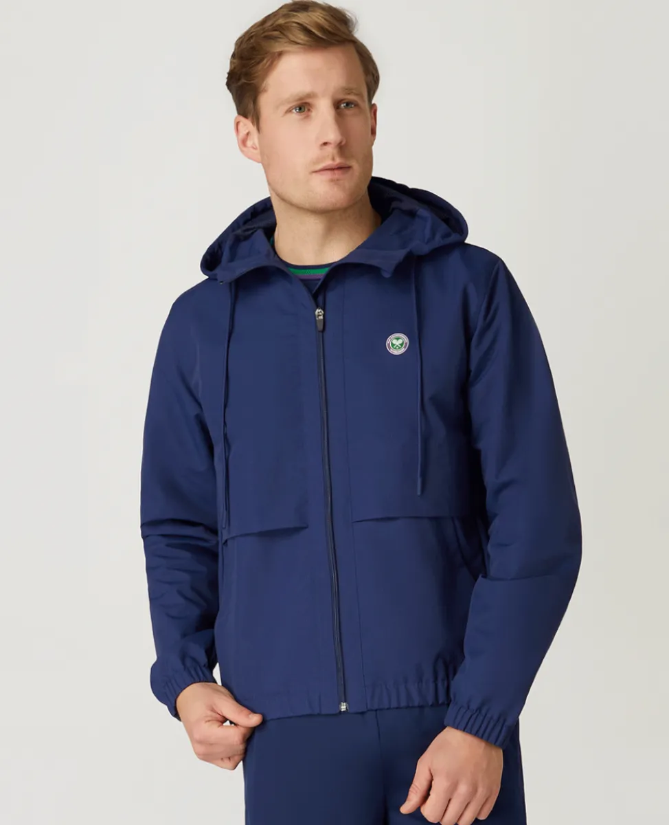 Wimbledon Jackets & Coats-Mens Hooded Water Resistant Jacket - Navy