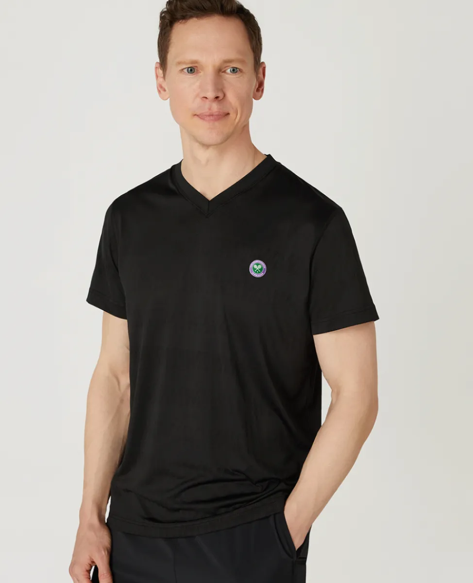 Wimbledon T-Shirts-Mens Light Performance T-Shirt - Black