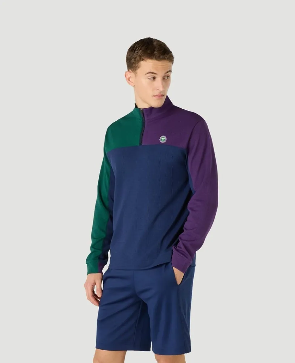 Wimbledon Jackets & Coats-Mens Performance Panel 1/4 Zip Jacket - Multi