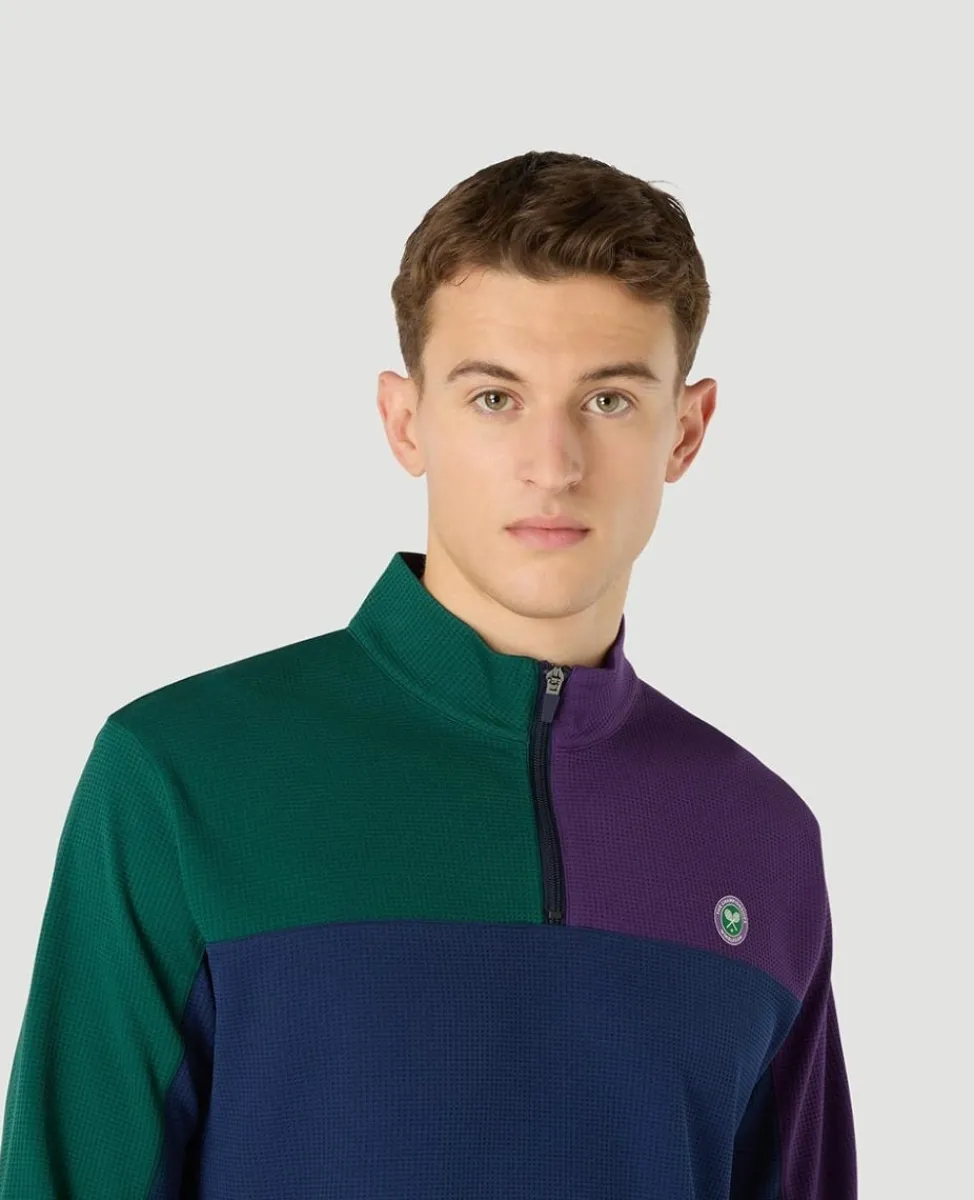 Wimbledon Jackets & Coats-Mens Performance Panel 1/4 Zip Jacket - Multi