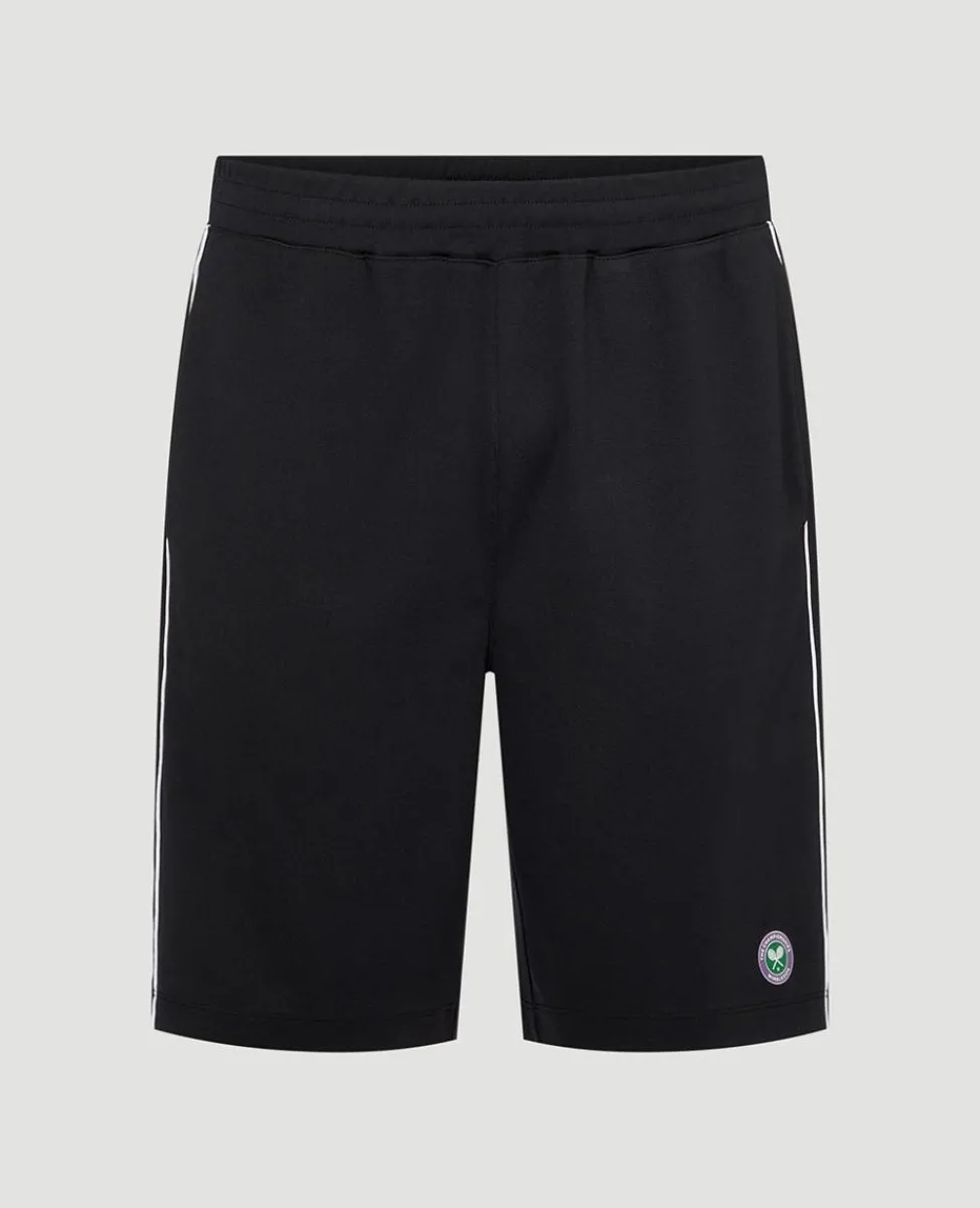 Wimbledon Trousers & Shorts | Trousers & Shorts-Mens Performance Piped Shorts - Black