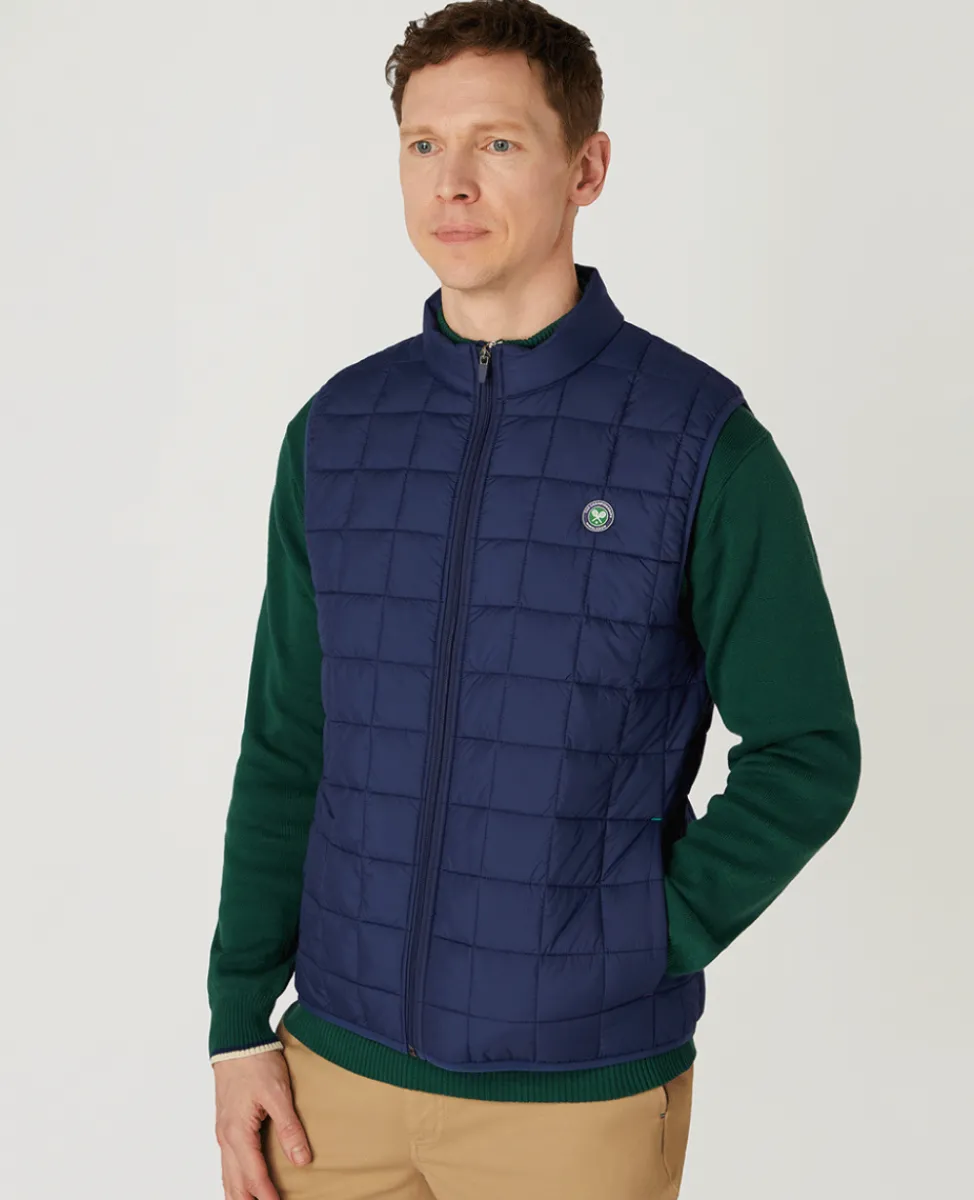 Wimbledon Jackets & Coats-Mens Quilted Gilet - Navy
