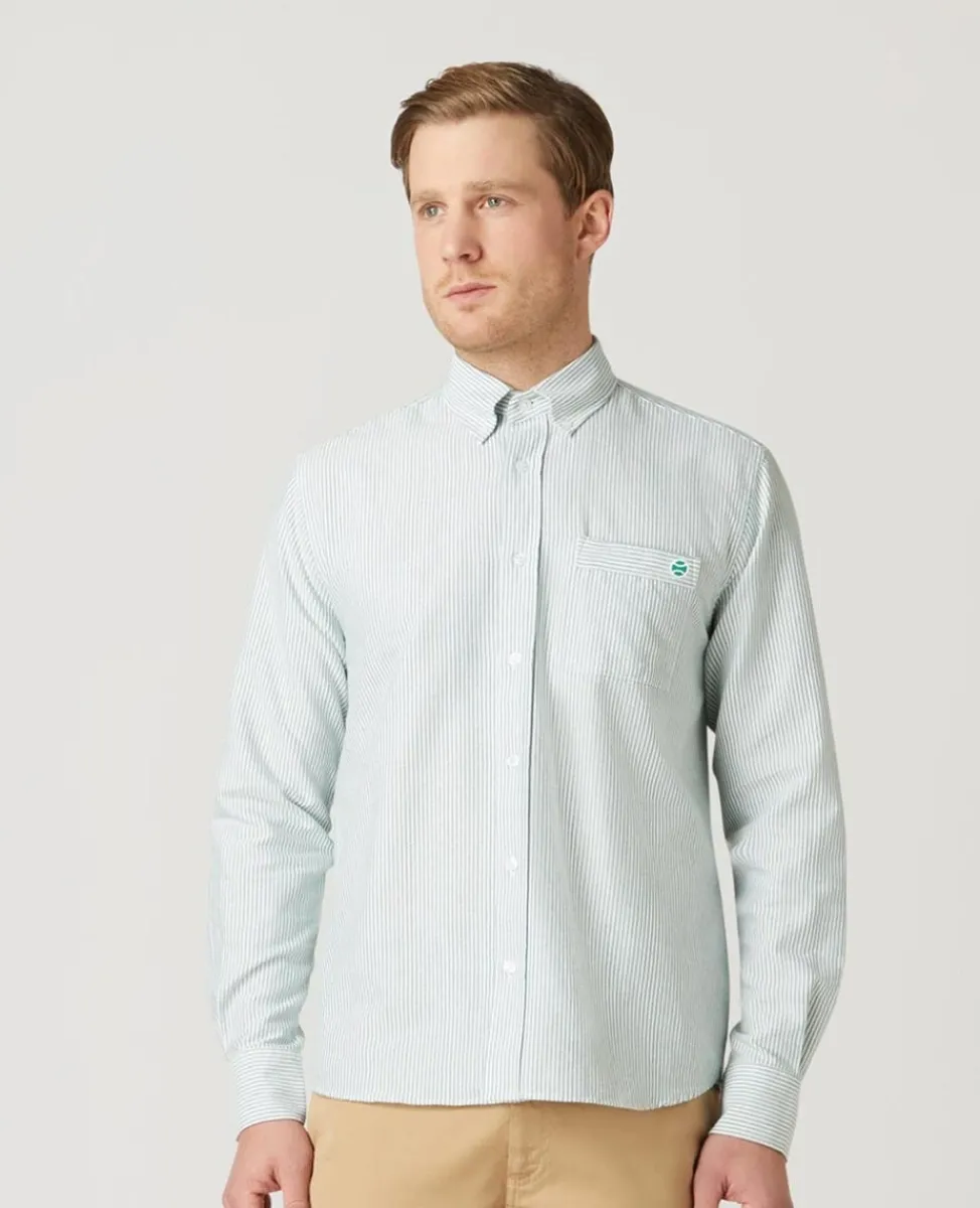 Wimbledon Shirts-Mens Stripe Shirt - Green