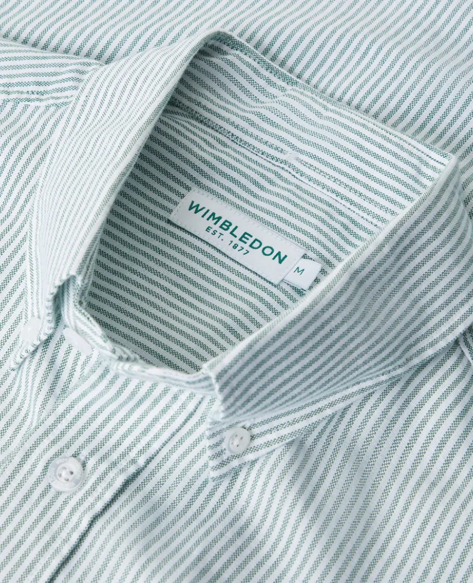Wimbledon Shirts-Mens Stripe Shirt - Green