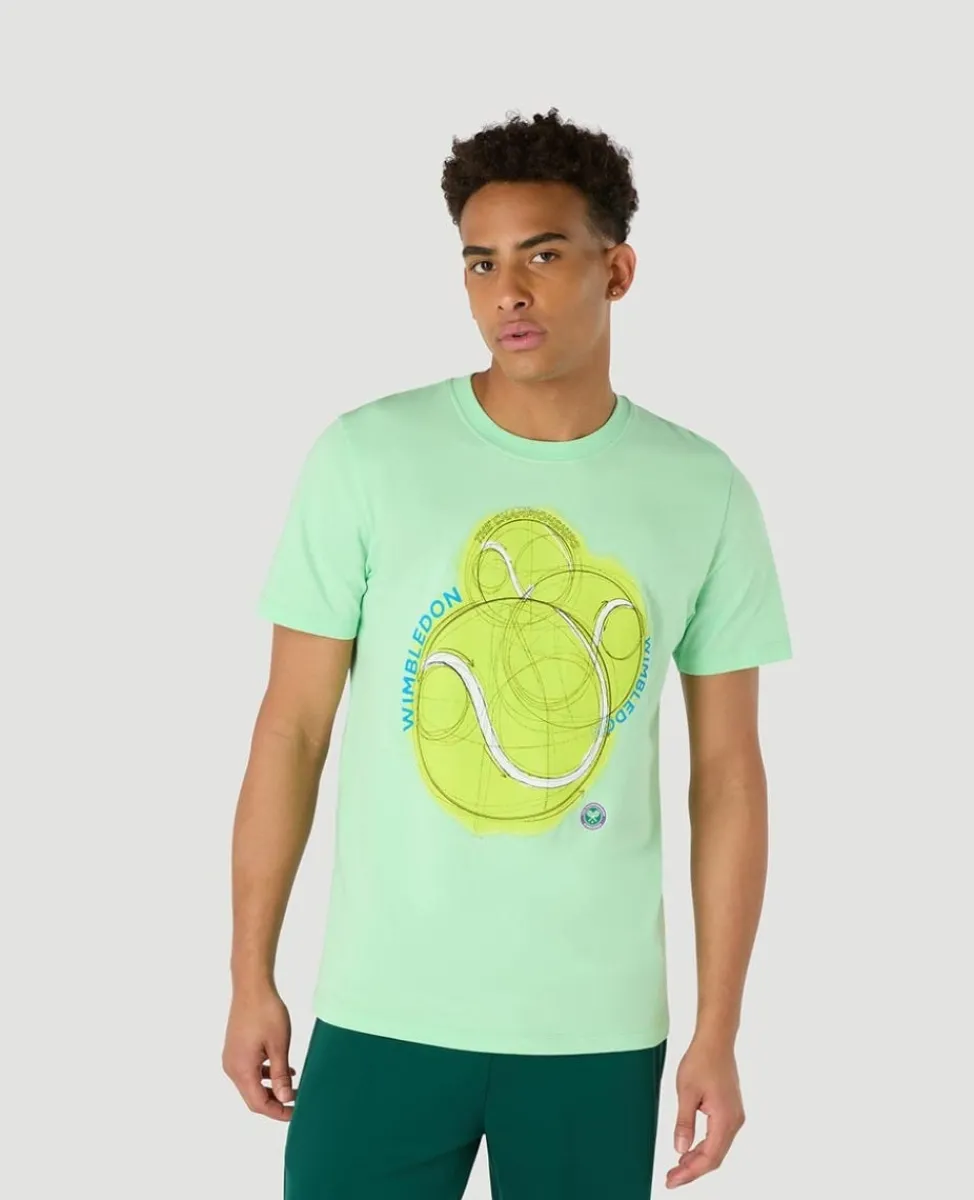 Wimbledon T-Shirts-Mens Tennis Ball T-Shirt - Green
