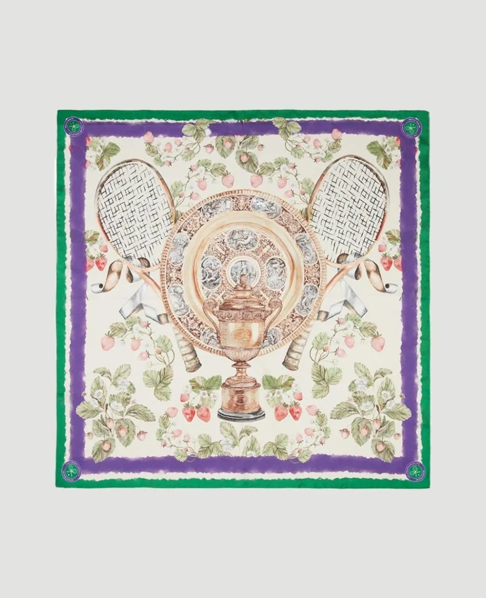 Wimbledon Scarves | Accessories-Silk Scarf - Trophy - 70x70