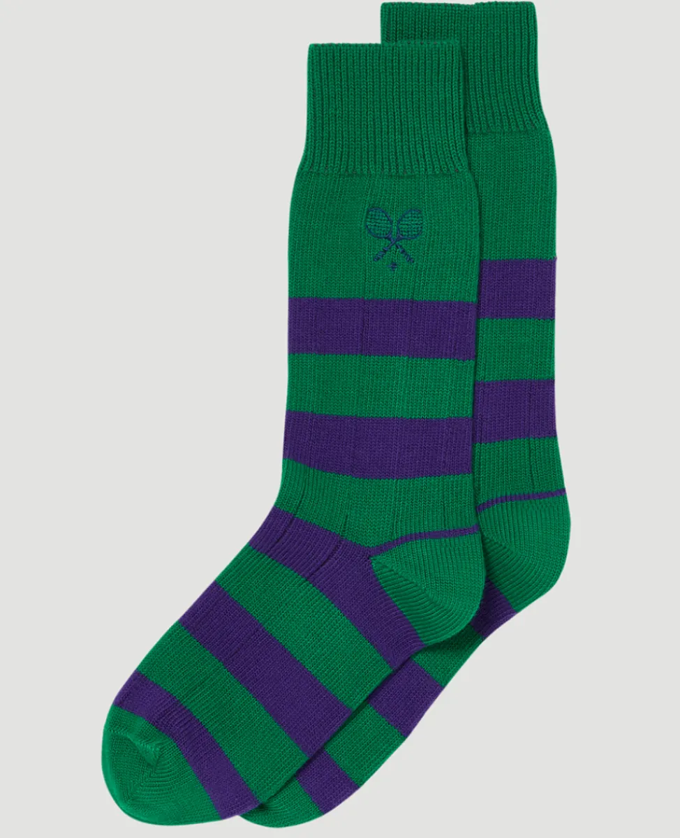 Wimbledon Accessories | Accessories-Socks Rugby - Green & Purple