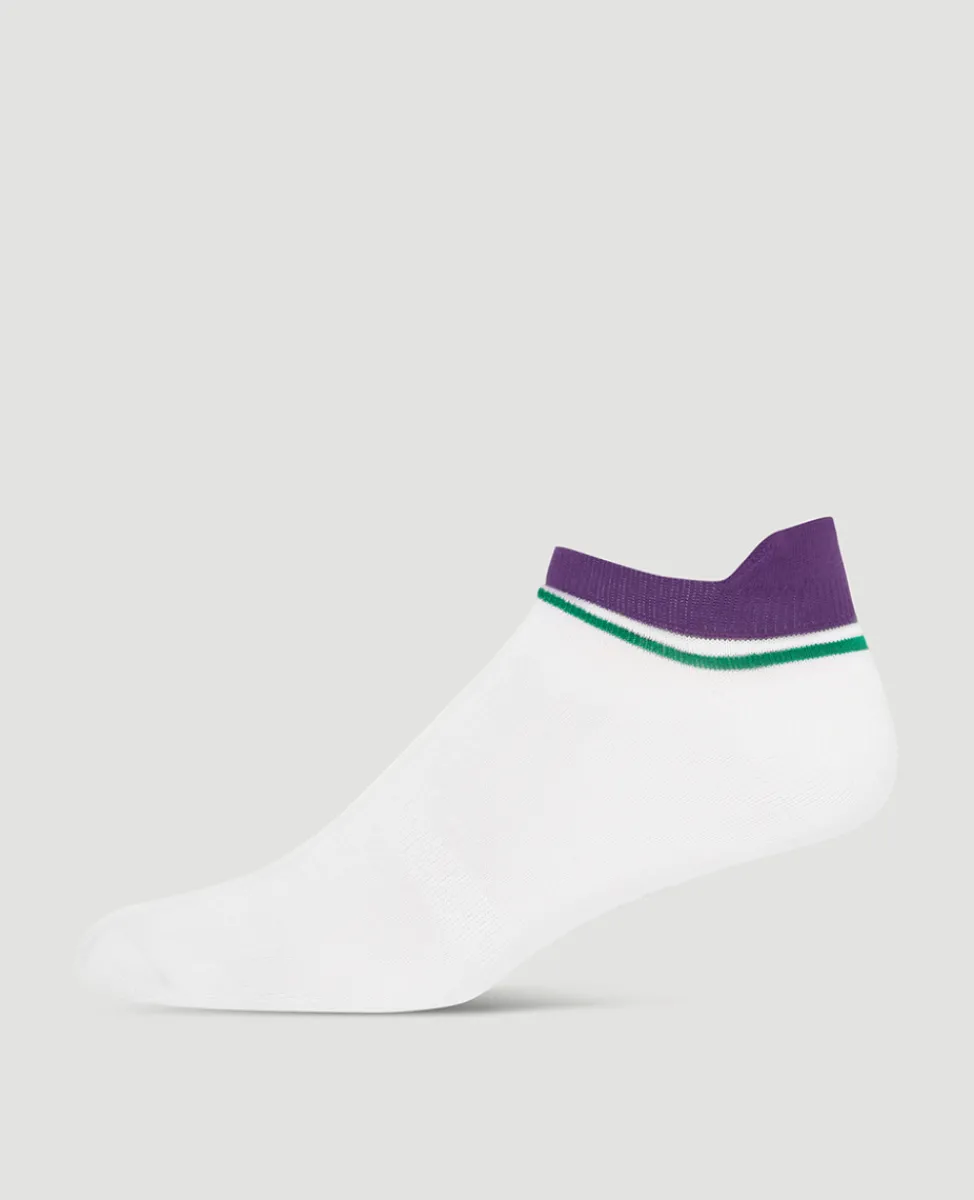 Wimbledon Accessories-Socks Trainer - White & Purple
