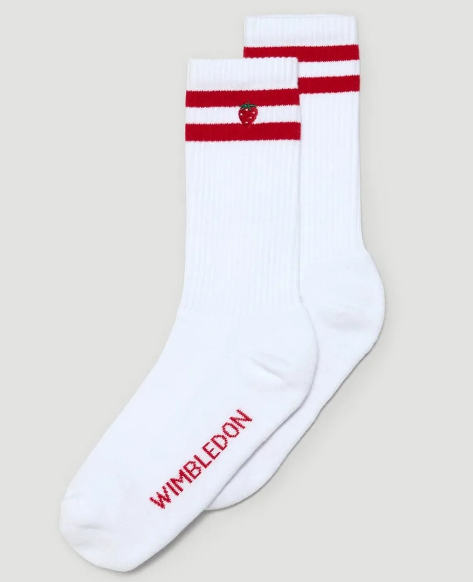 Wimbledon Accessories | Accessories-Strawberry Icon Crew Socks in Red