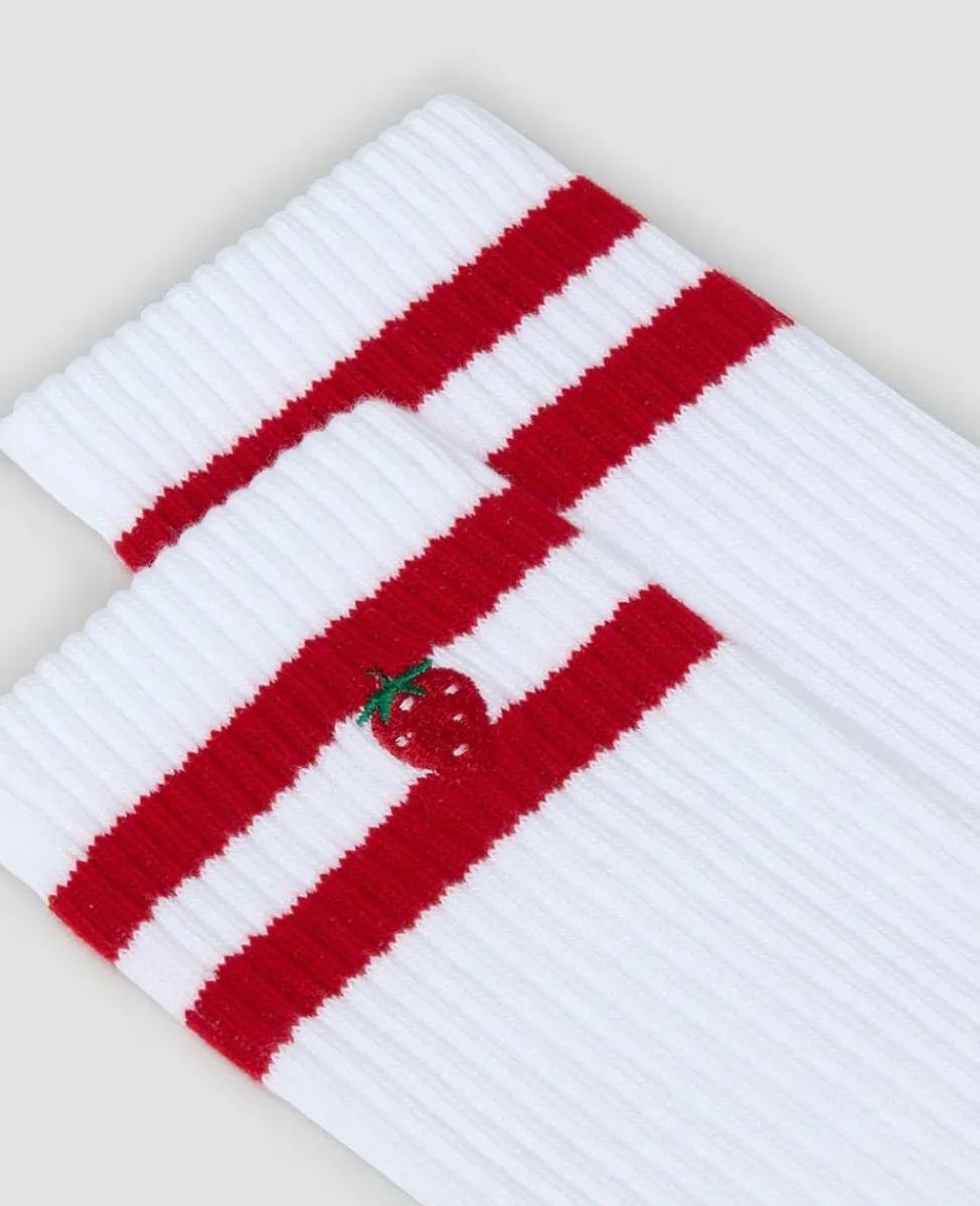 Wimbledon Accessories | Accessories-Strawberry Icon Crew Socks in Red