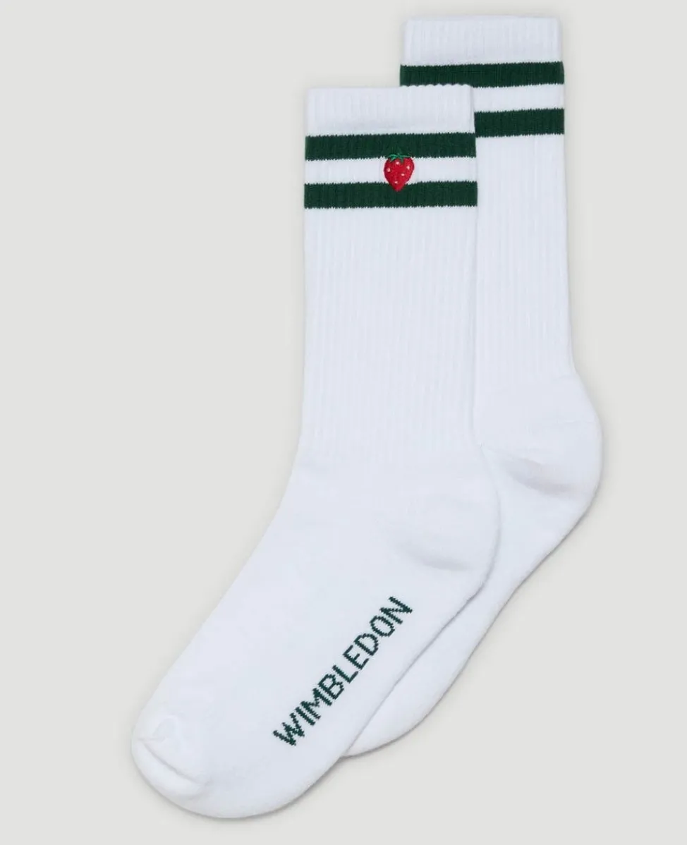 Wimbledon Accessories | Accessories-Strawberry Icon Crew Socks in White
