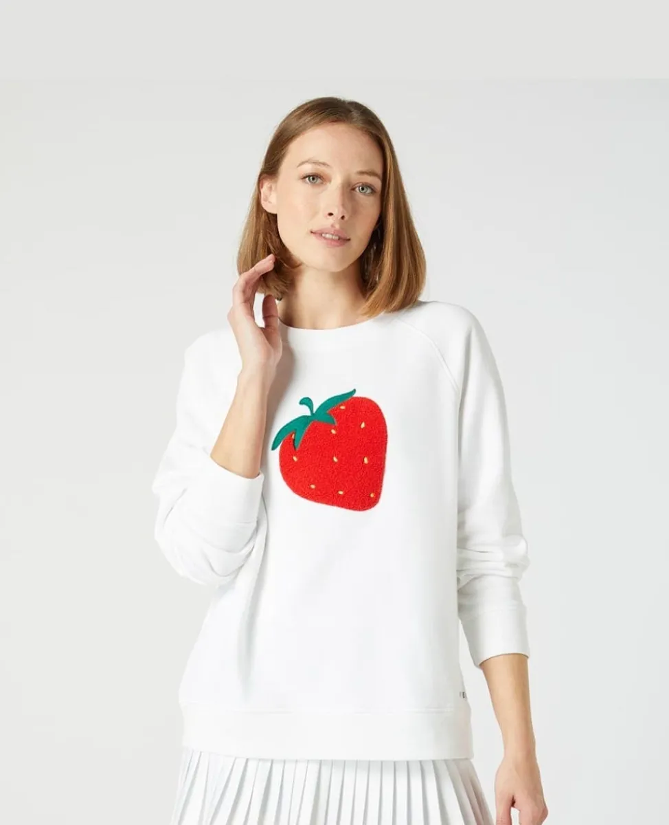 Wimbledon Sweatshirts & Hoodies-Strawberry Icon Sweater in White