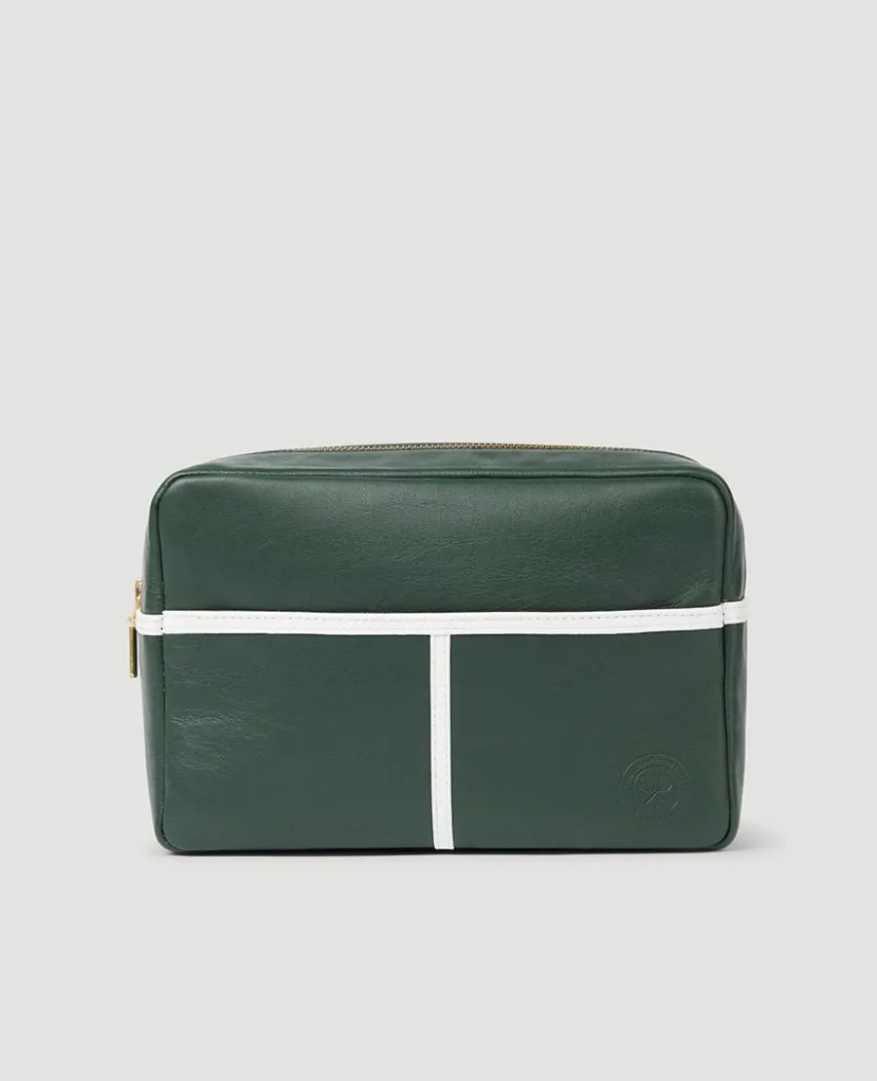 Wimbledon Travel-Leather Washbag - Botanical