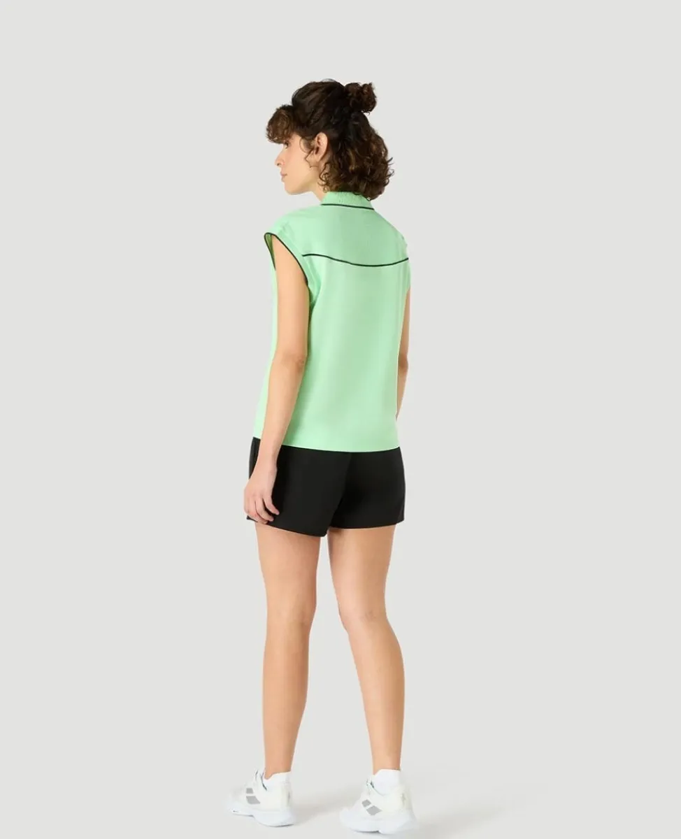 Wimbledon Tops & T-Shirts-Womens Cap Sleeved Polo - Green