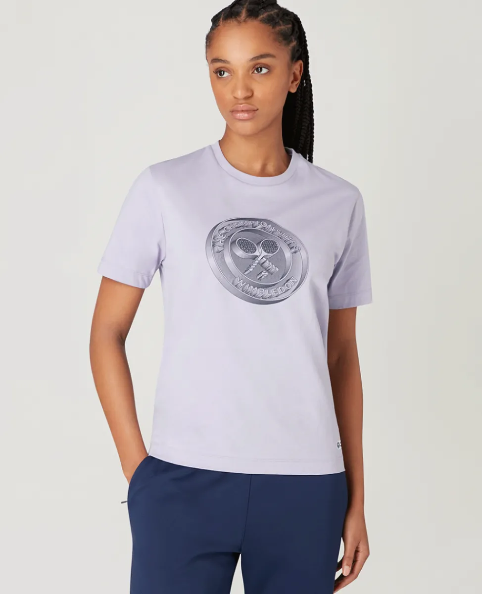 Wimbledon Tops & T-Shirts-Womens 3D Logo T-Shirt - Lilac
